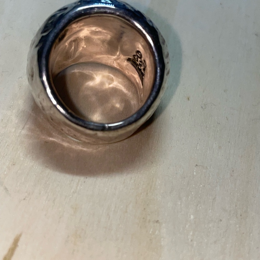 925 sterling silver made in Israel chunky light weight dome styled ring sz N - Picture 3 of 5
